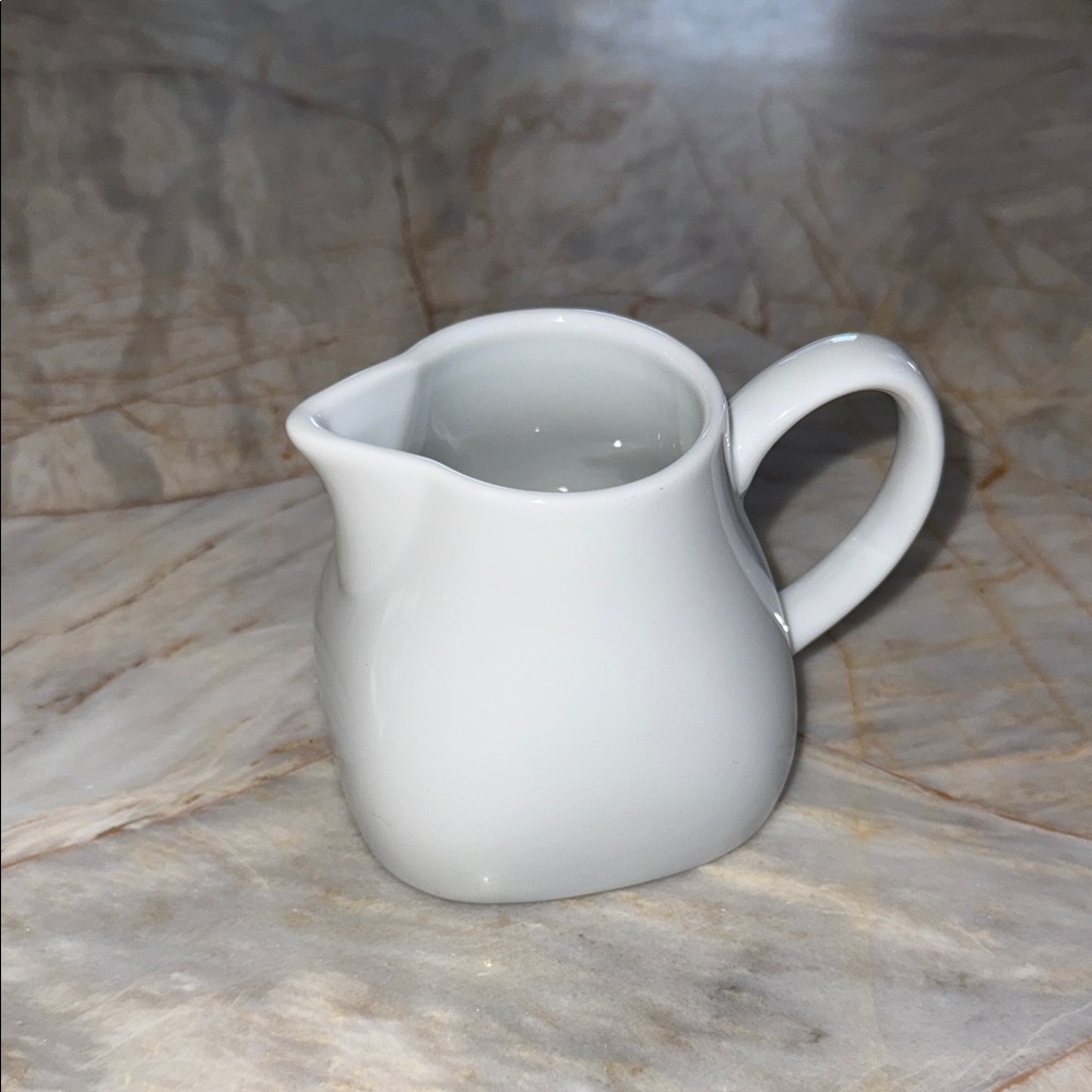 Pier 1 Luminous White‎ Porcelain Creamer Pitcher Dishwasher Safe Mini Milk Jug